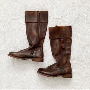 Bed Stu Brown Leather Combat Boots